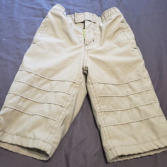 Lined Khaki Pants Velcro Zipper Pockets Elastic Waist 6-12 Month Size Baby Gap - Picture 1 of 8